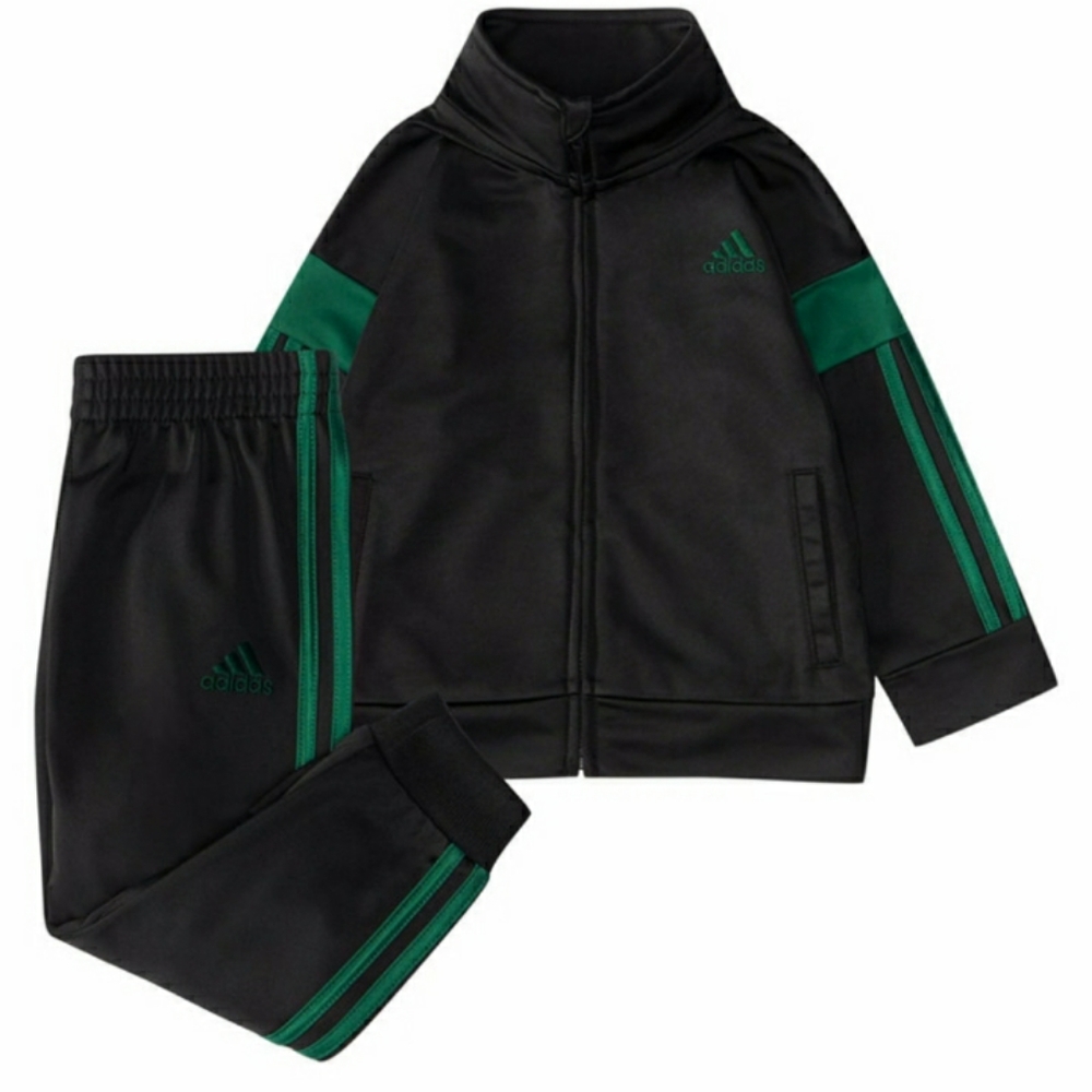 NWT Adidas Event21 C Tricot Set Little Boys - black/green